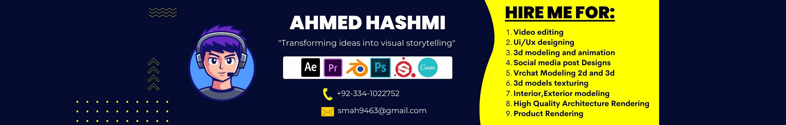 Ahmed Hashmi's profile banner
