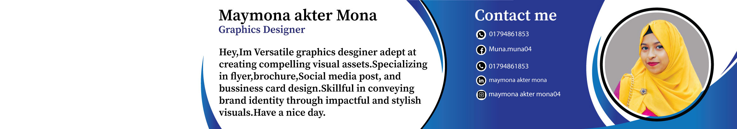 Banner de perfil de Maymona Akter Mona