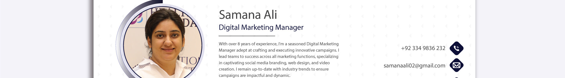 Samana Ali's profile banner