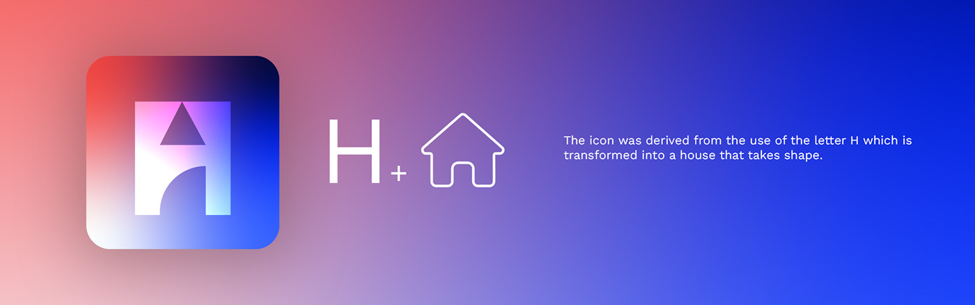 Creating the icon: mashup the letter "H" and the iconography of house
