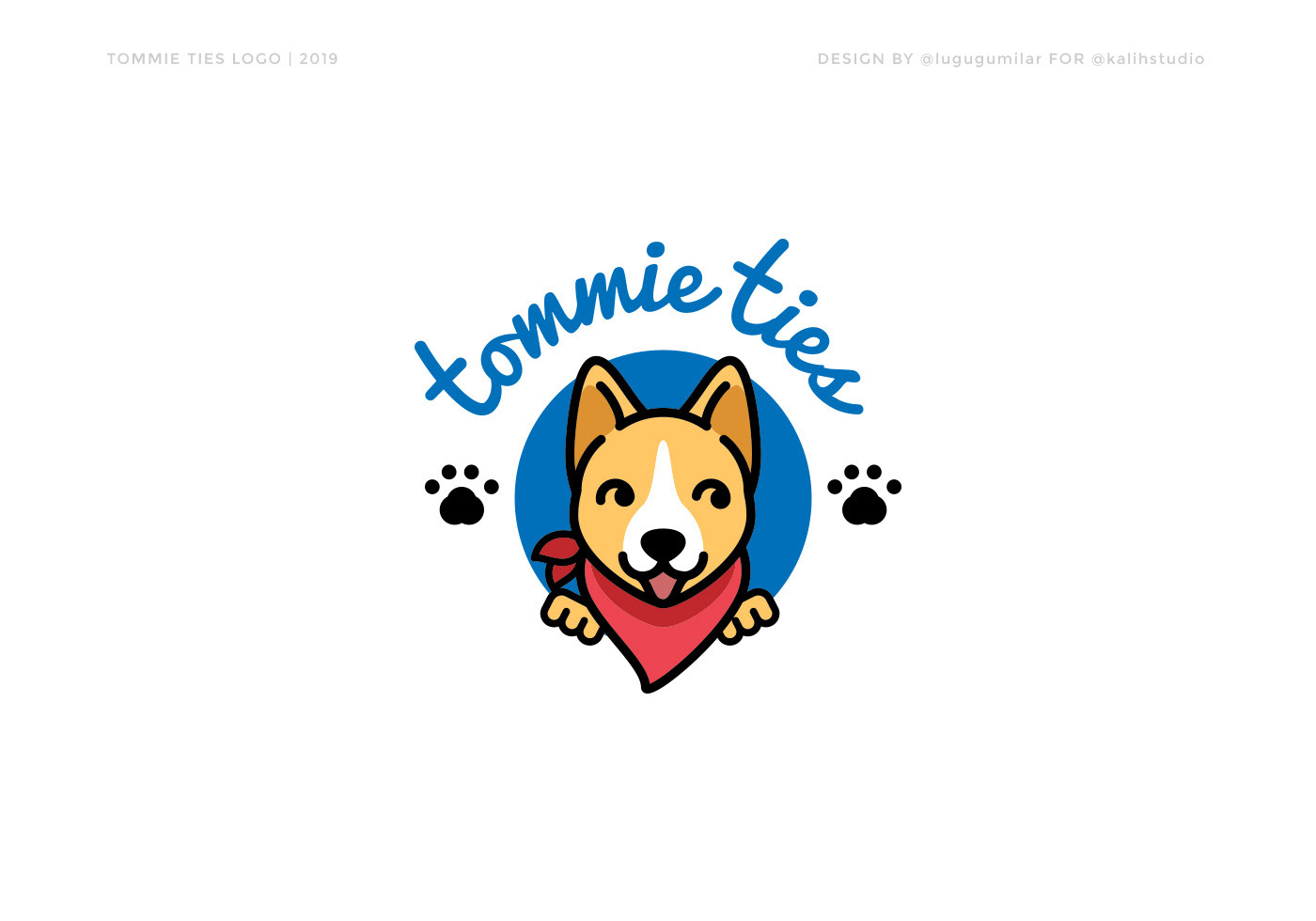 logo Logo Design branding  Bandana dog Corgi Startup
