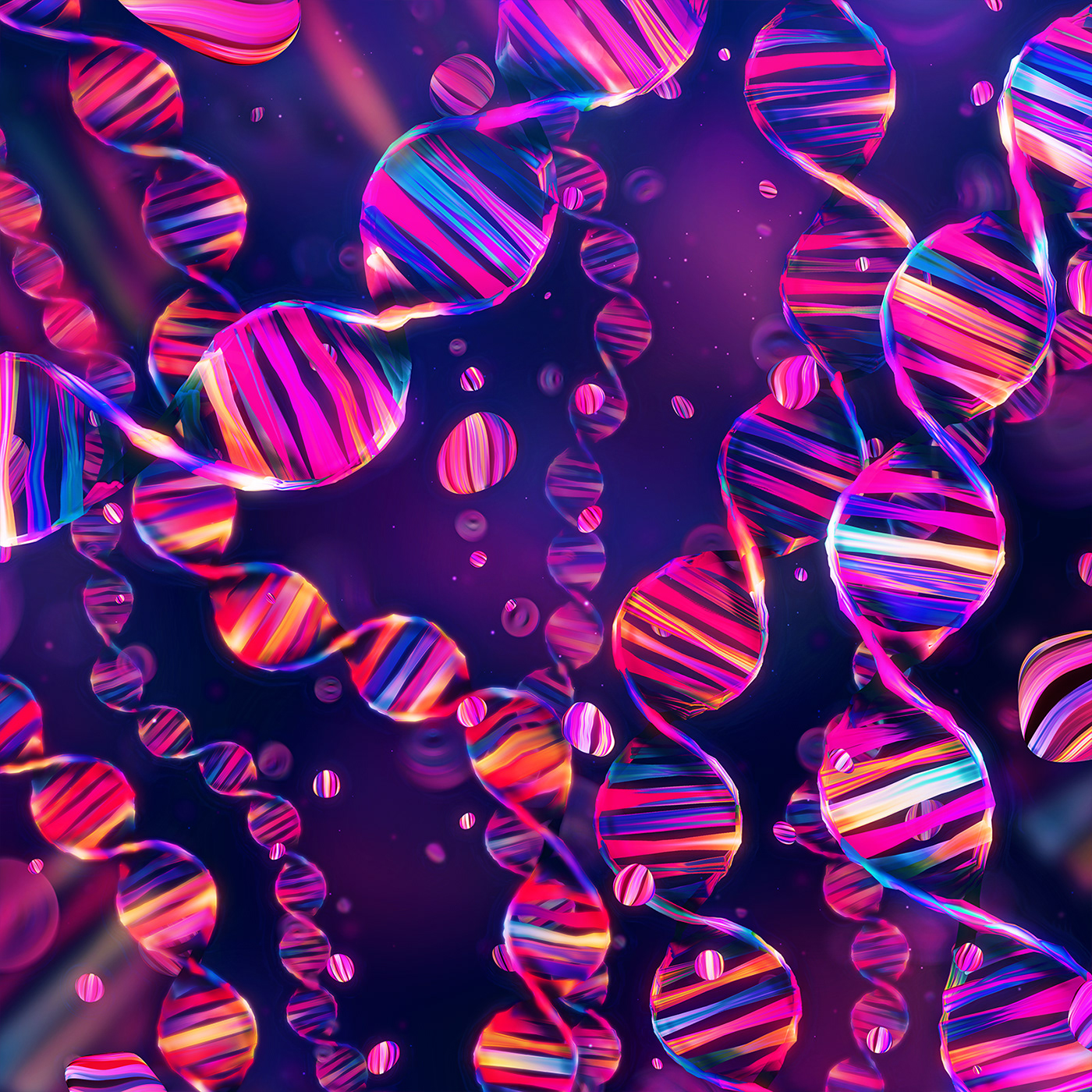 3D abstract Album color cover DNA Illustrator neon vector vibrant