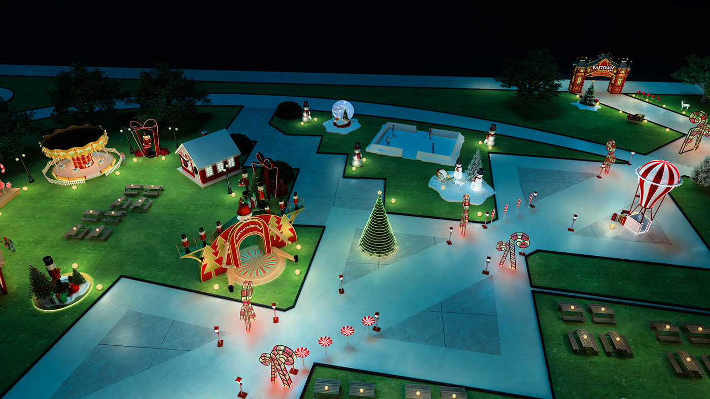 Christmas 3ds max 3D Event Advertising  modeling architecture interior design  exterior Render