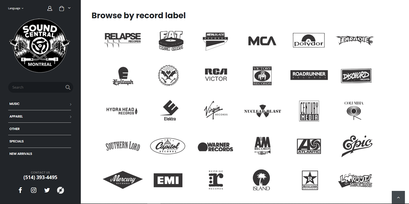 music music store vinyl records Webdesign