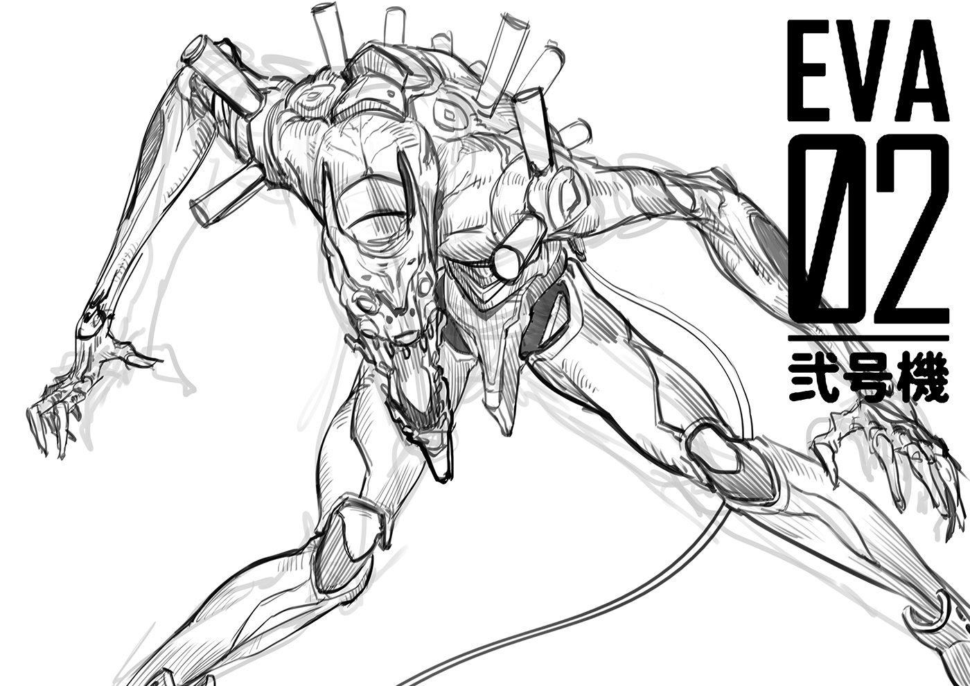 anime design Eva eva01 Eva02 evangelion fanart poster