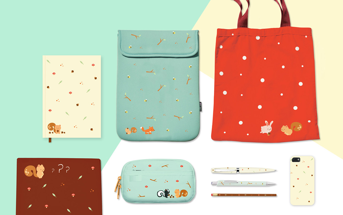 acorn Collection cute graphic design  squirrel Stationery story university assignment