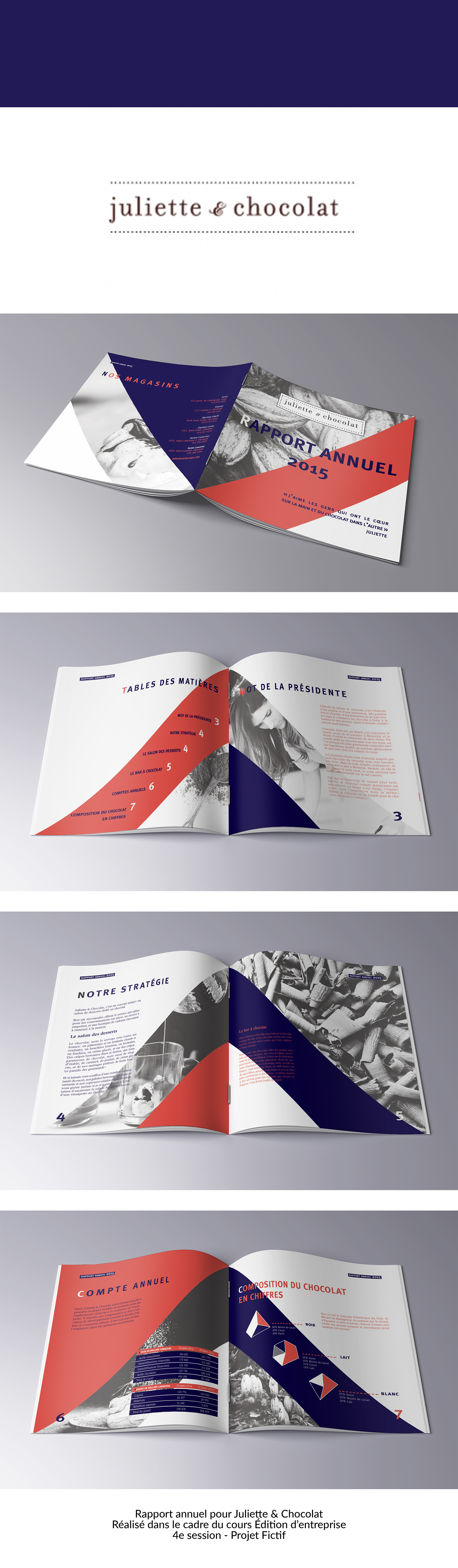 brochure design InDesign rapport edition Chocolaterie