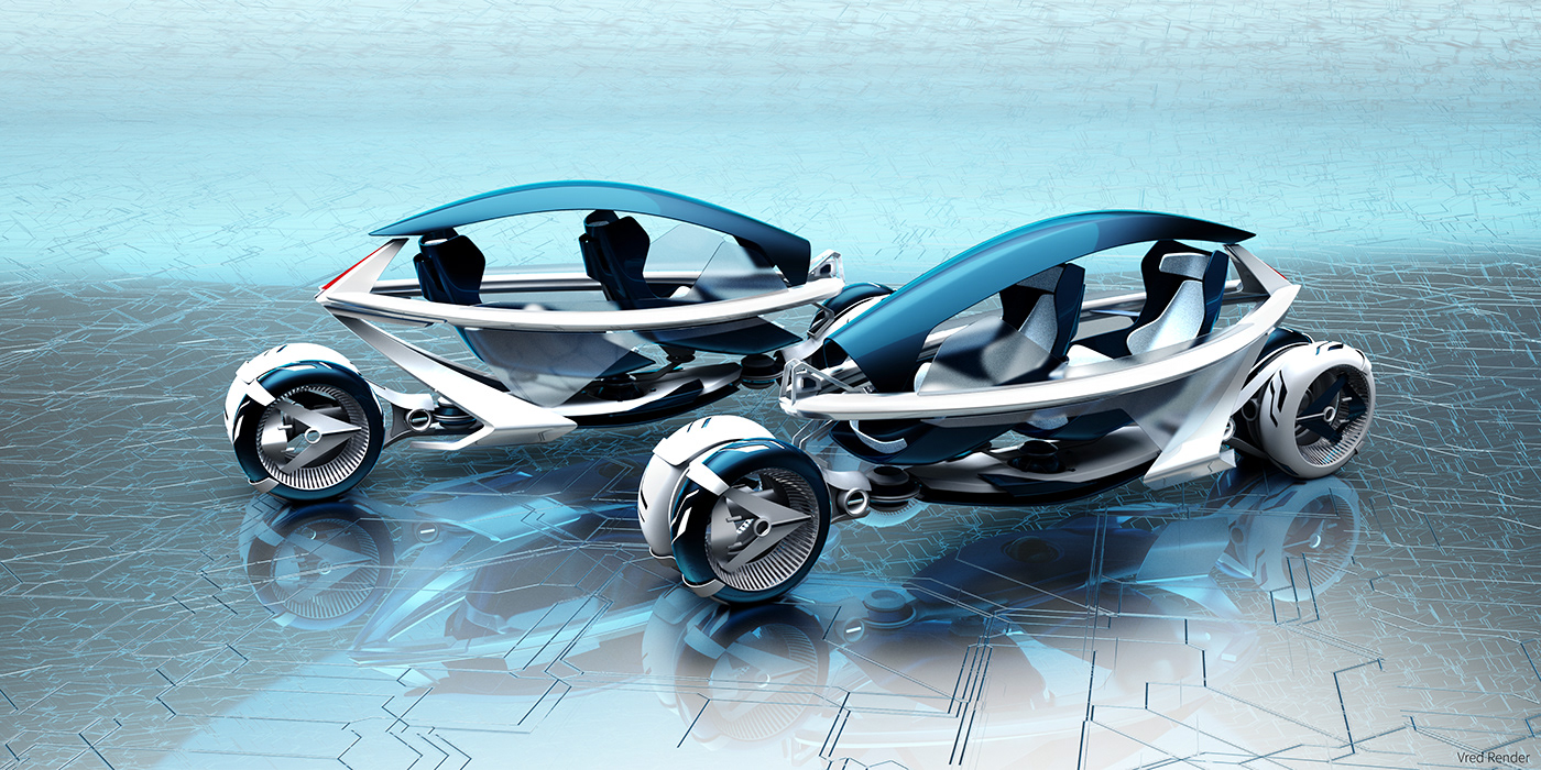 automotive   Alias Maya 3dsmax 3d modeling photoshop sketching flying vehicle concept car digital design