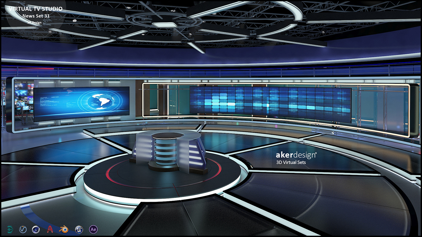3D broadcast news ORAD set Stage studio television tv VizRt