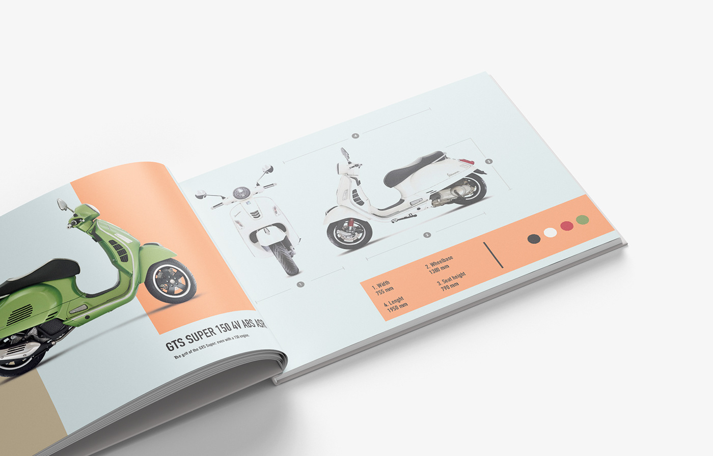 Booklet design graphic design  vespa motors print book book design Illustrator