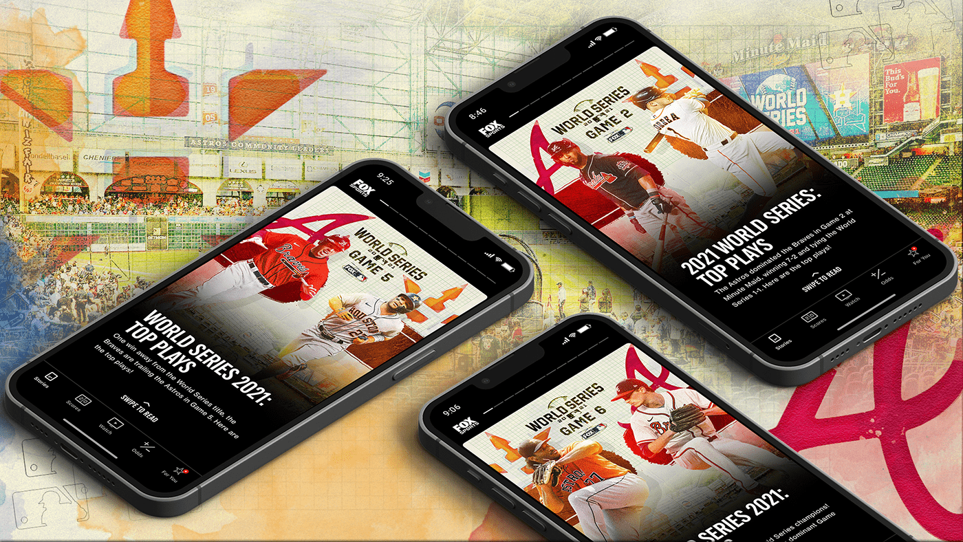 Atlanta Braves baseball Fox Sports graphic design  Houston Astros mlb SMSports sports Sports Design world series