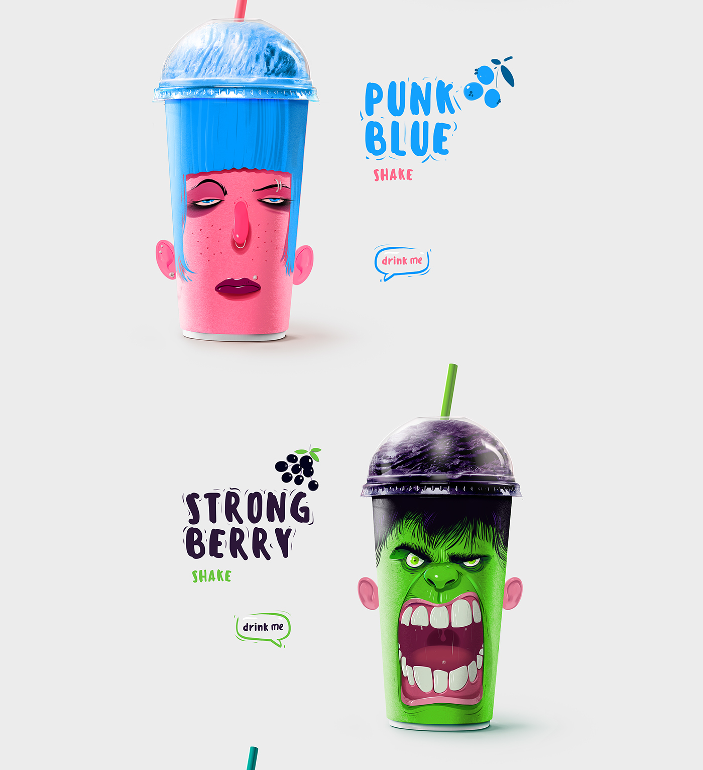 design packing Milk shakes zombie packing drink creative