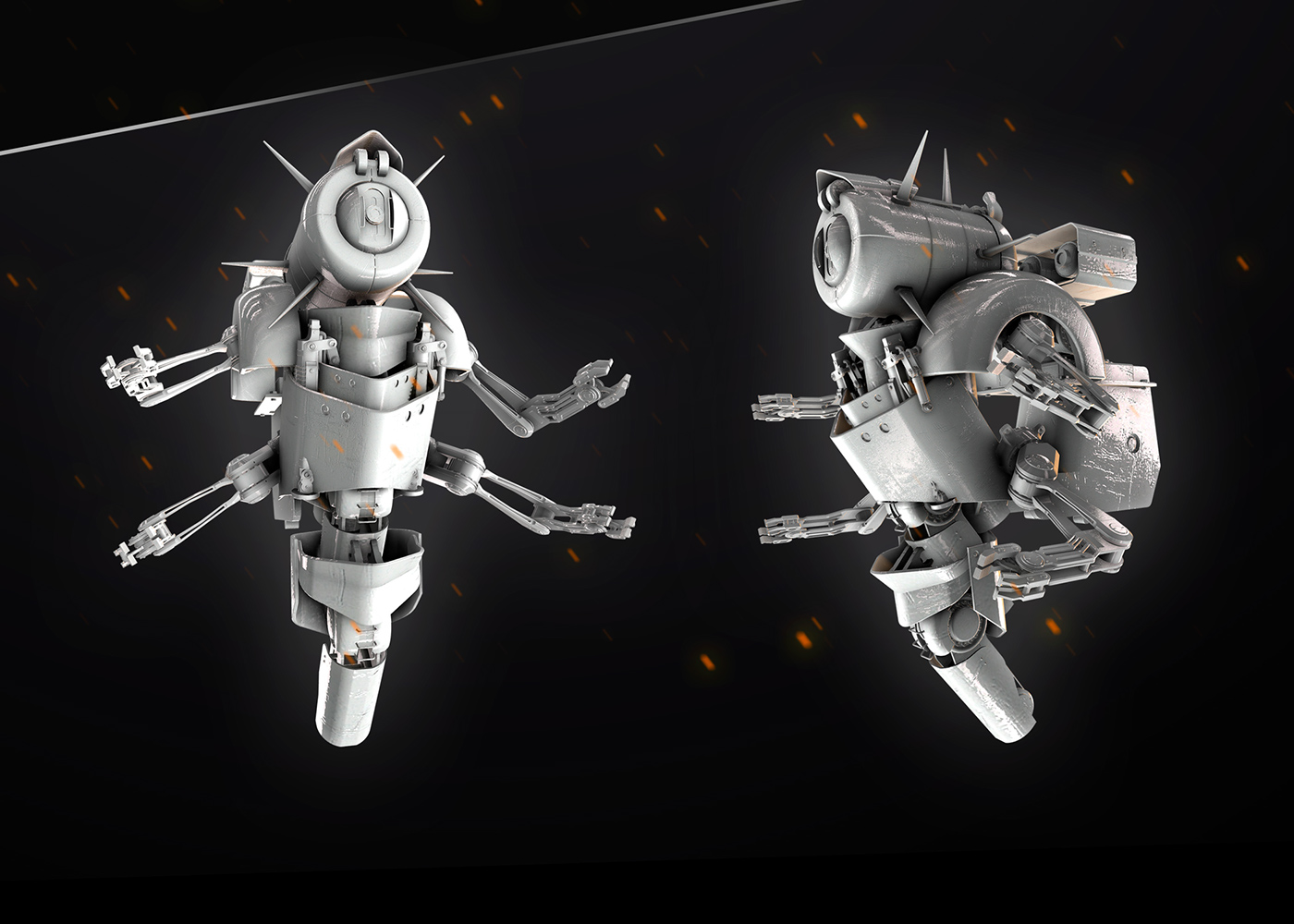 3D Render robot cinema4d art rendering Space  bot texture Zbrush