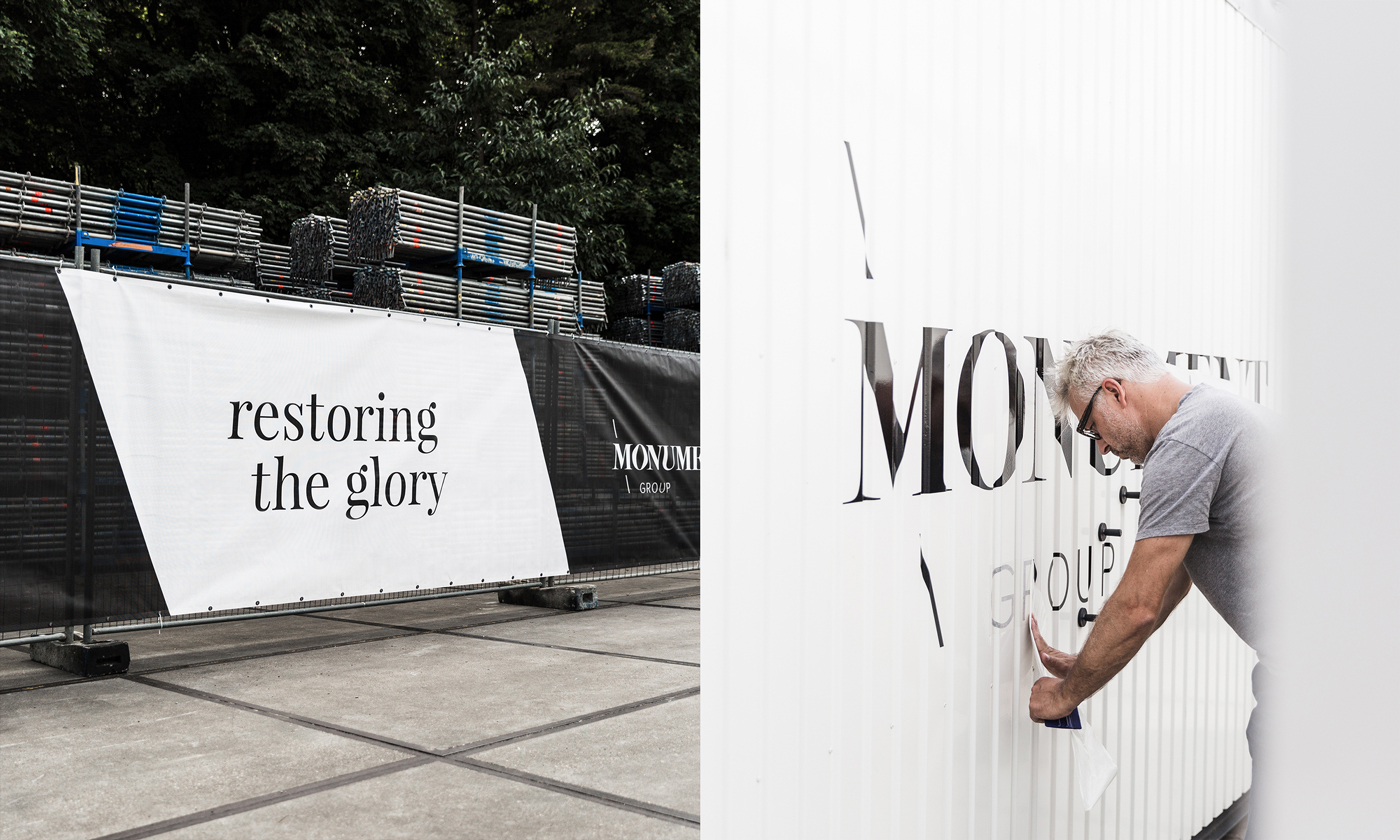 monument branding  identity real-estate construction Photography  black black and white old and new restoring