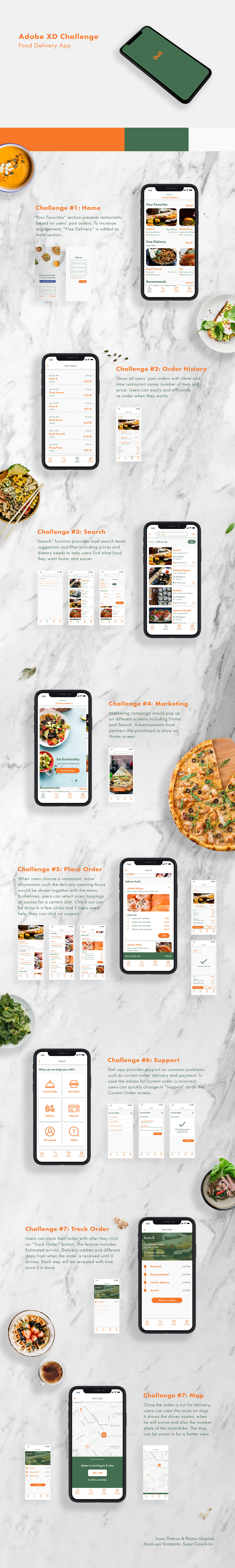 xddailychallenge UX design ui design adobexd Mobile app mobile design food delivery app