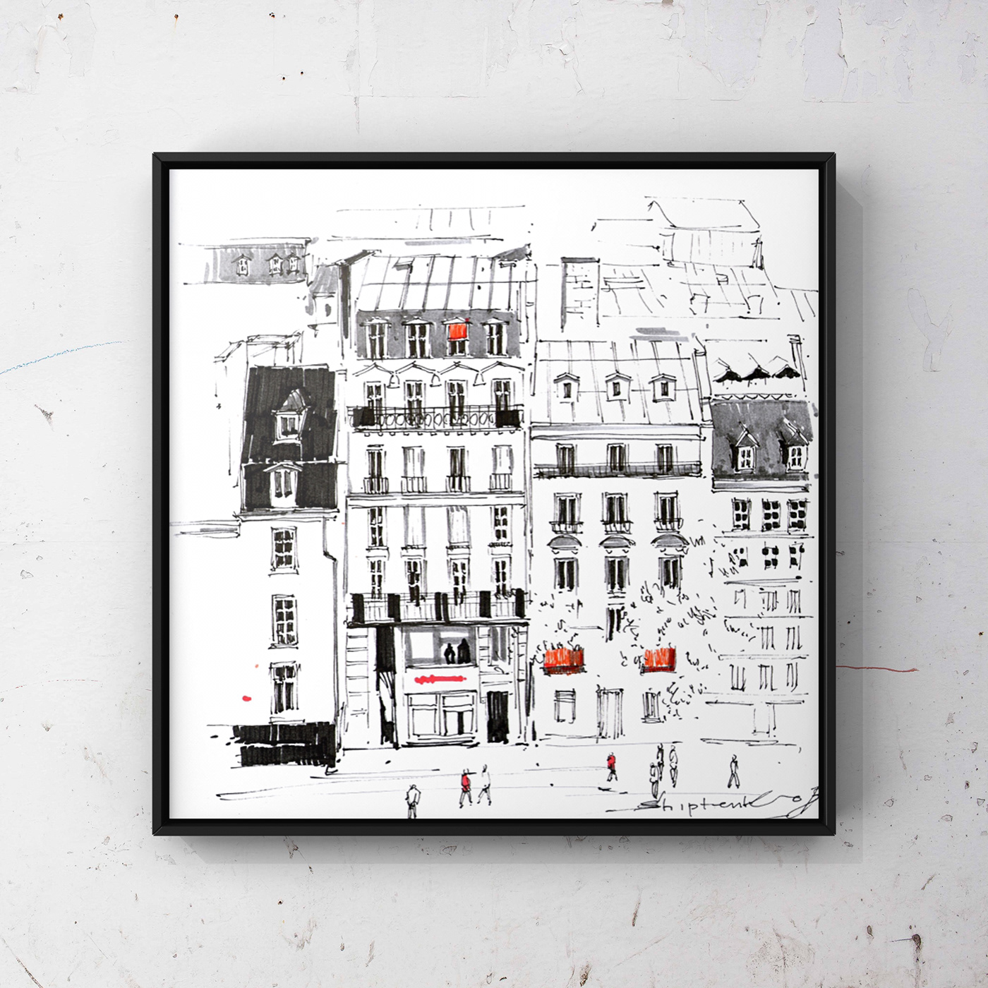 ballpoint pen Ballpoint pen Art sketches sketch graphics Paris architecture city cityes city scape