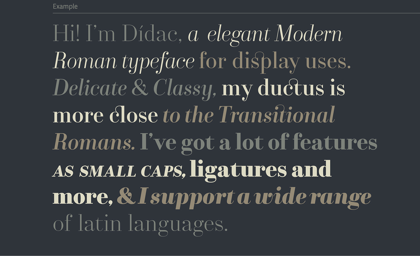 typography Typeface font Dídac modern roman Didot elegant classy