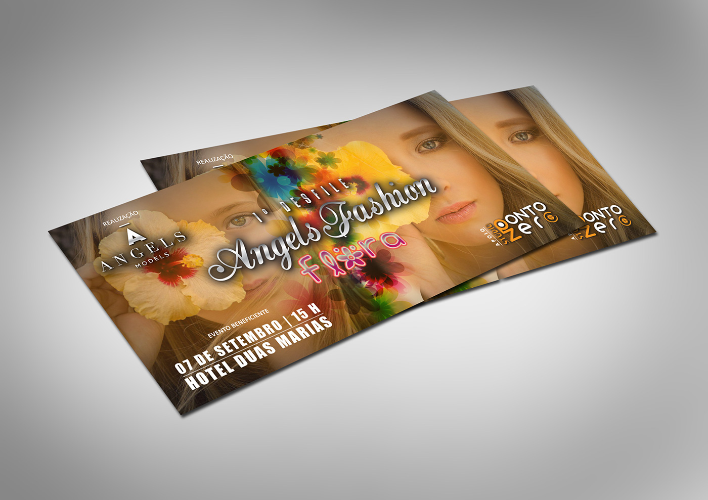 comunicação visual flyer folder backdrop publicidade design gráfico Convite personalizado placas e faixas angels models agil contabilidade