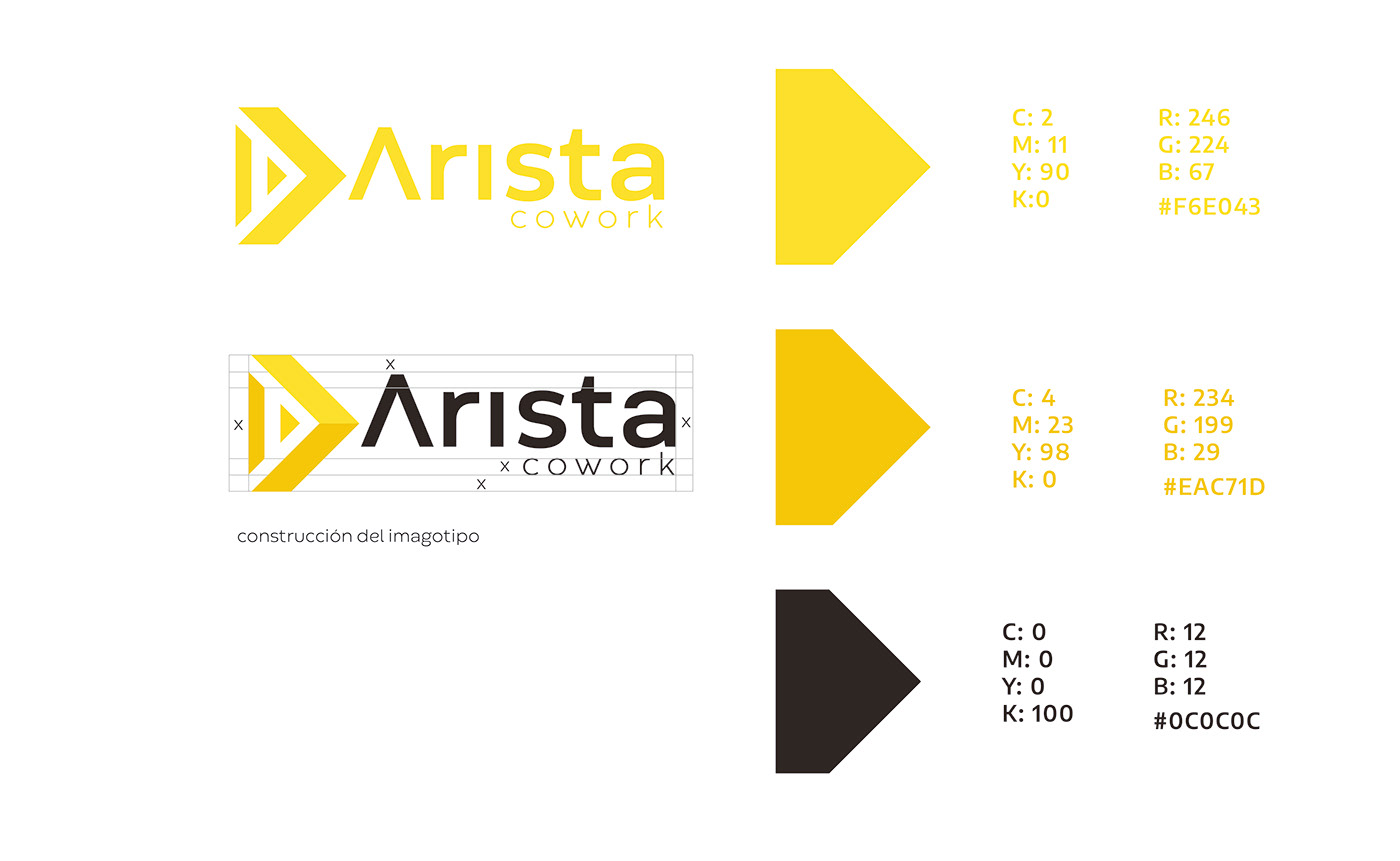 yellow Office branding  cowork Office Design Animated Logo triangle arista EDGE LOGO