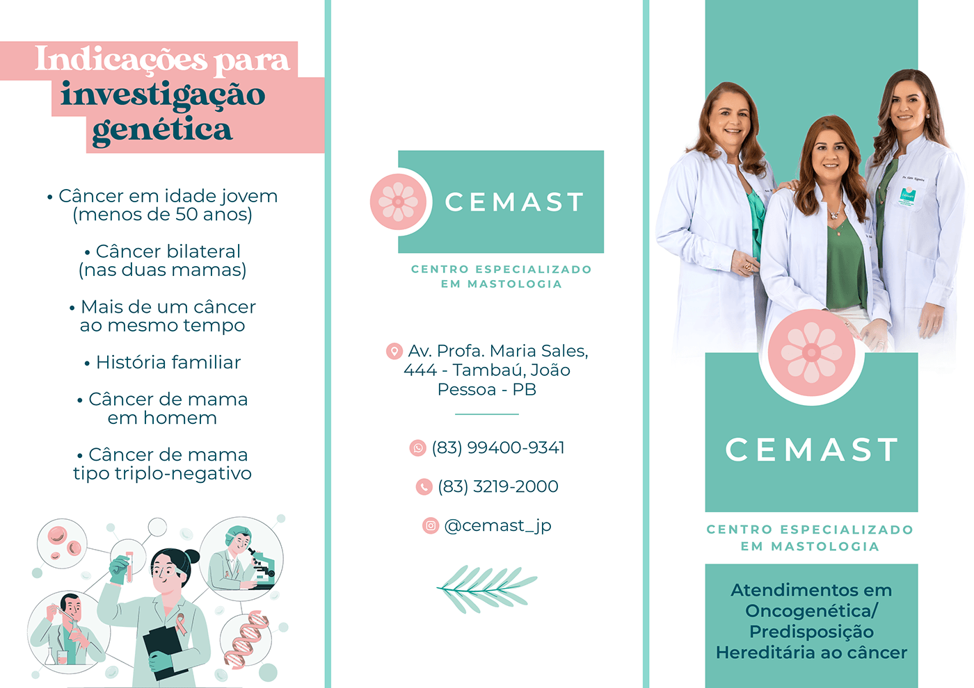 folder impresso outubro rosa flyer mastologia saúde medicina dobras