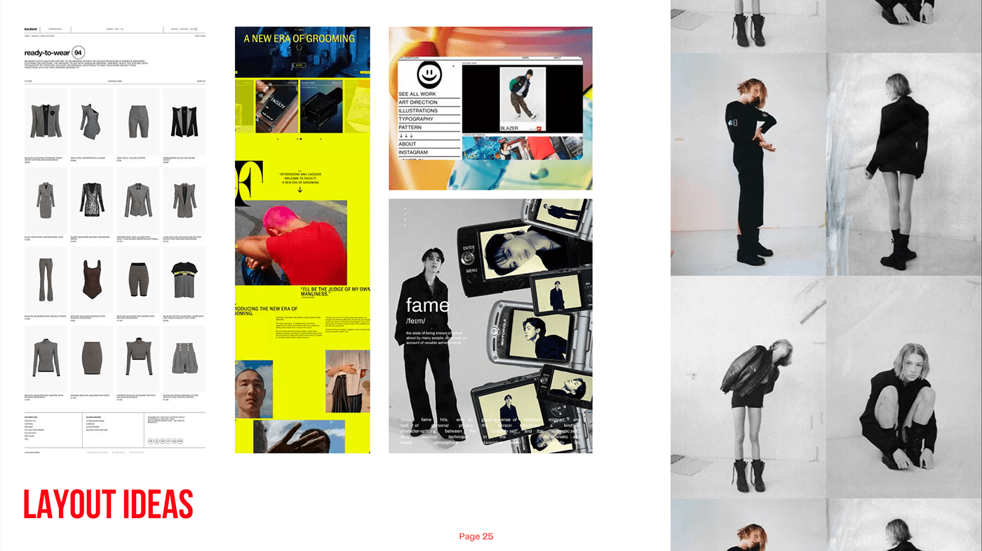 Layout brand identity visual InDesign Diesel jeans&fashion