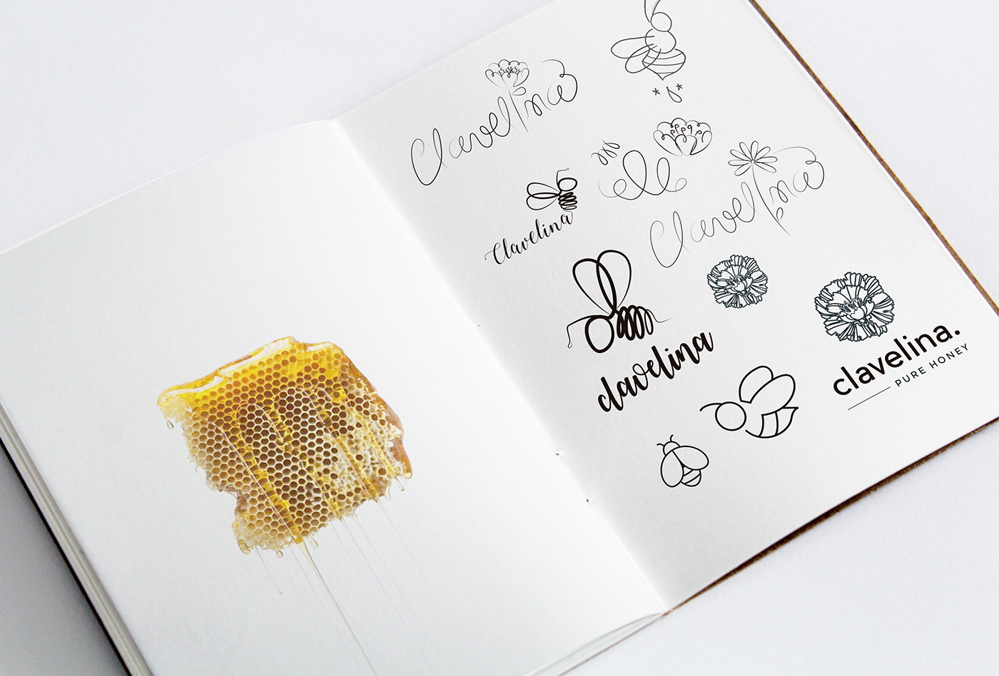 Packaging honey flower pure branding  graphic manual brand bee clavelina