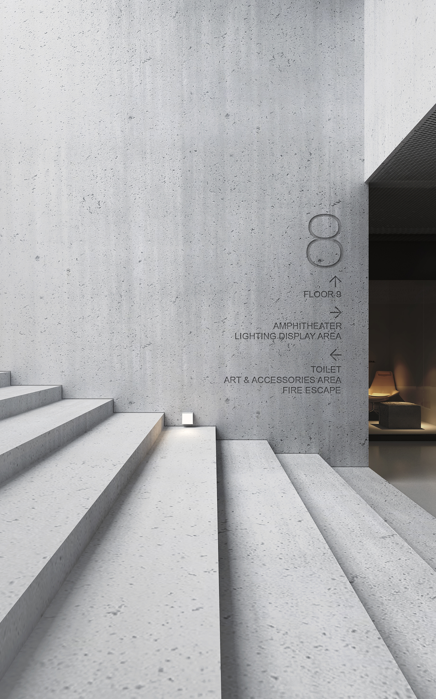 amphitheatre Shenzhen interior design  深圳 室内设计 Retail sinage concrete