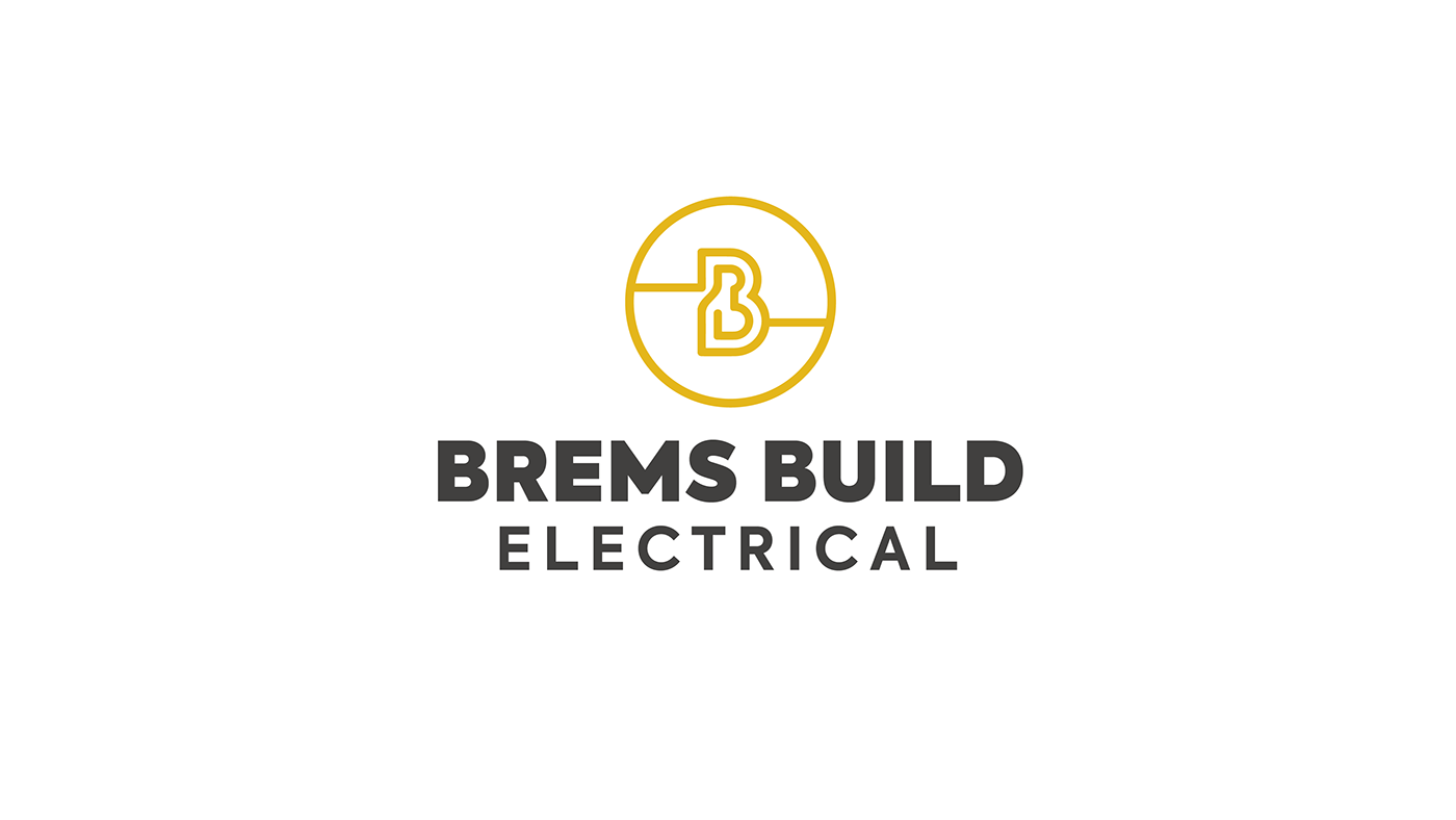 brand circle electric gold gray letter b logo modern simple yellow