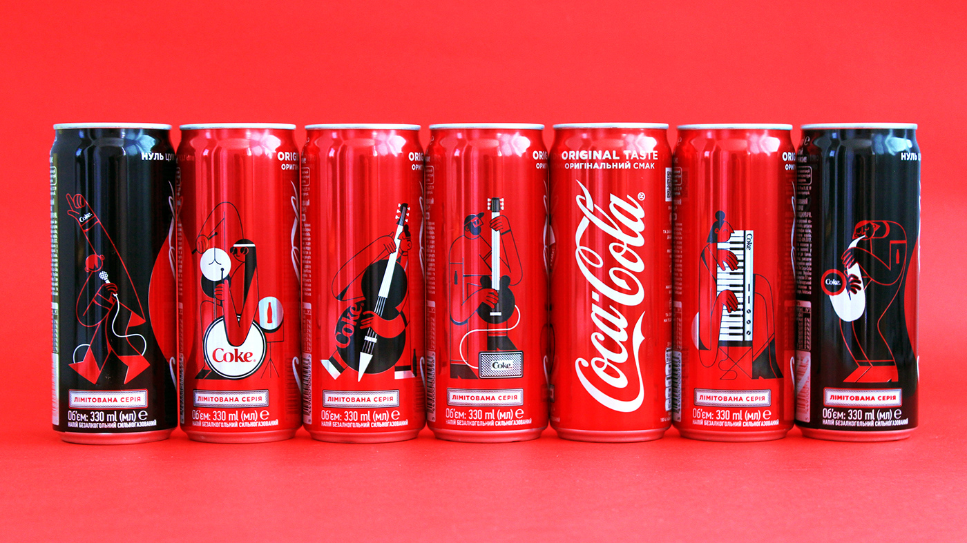 Coca-Cola ILLUSTRATION  limited edition ukraine cans local music Packaging
