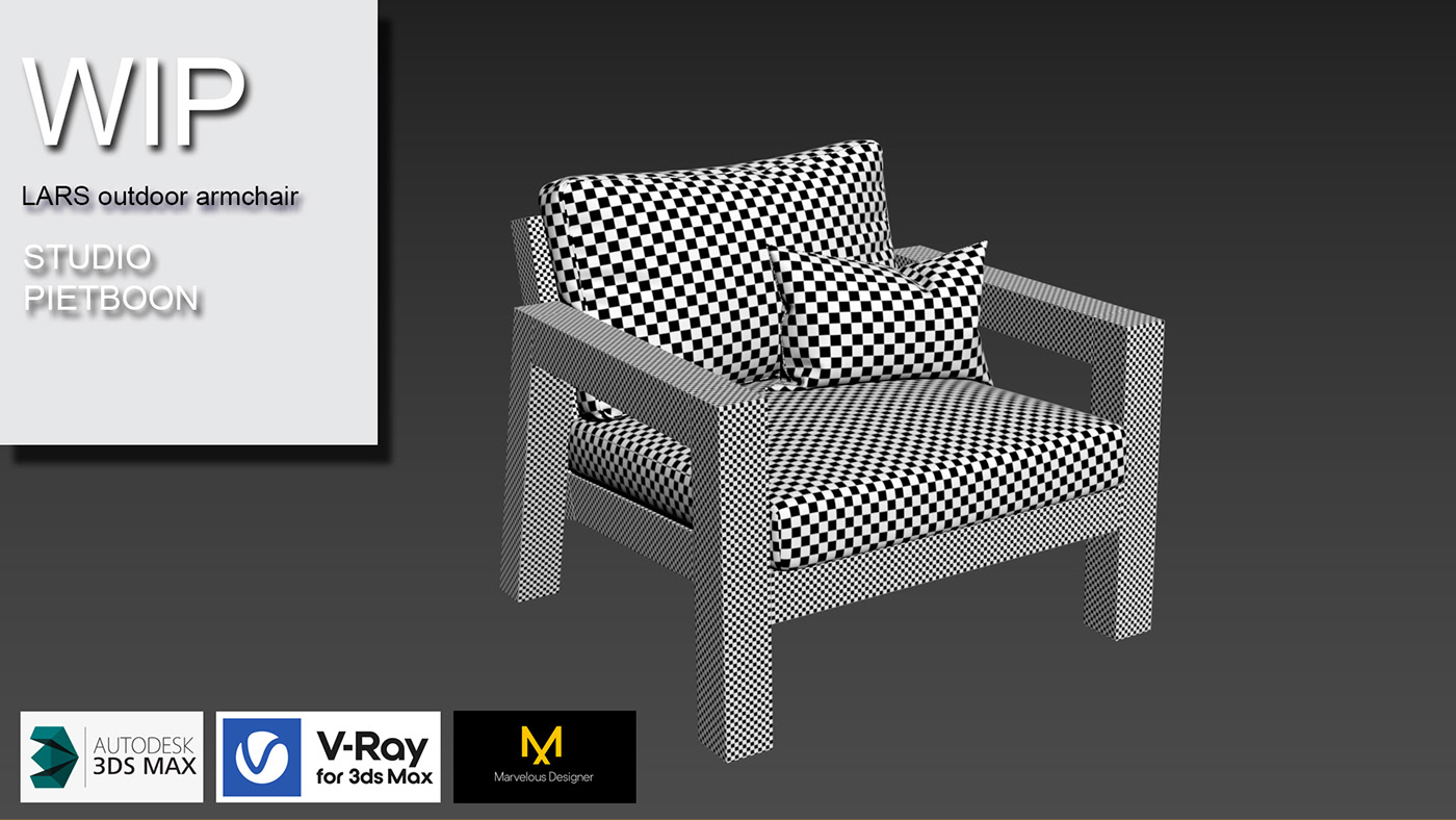3d modeling 3D Rendering exterior furniture Outdoor Armchair