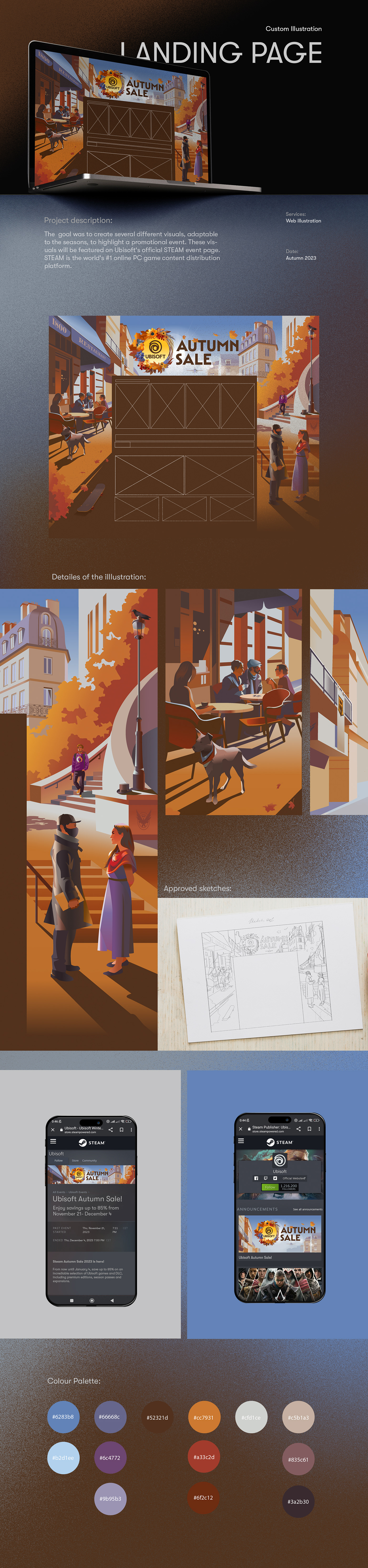 sunny autumn day , people sitting in the parisian cafe. Characters from video games.