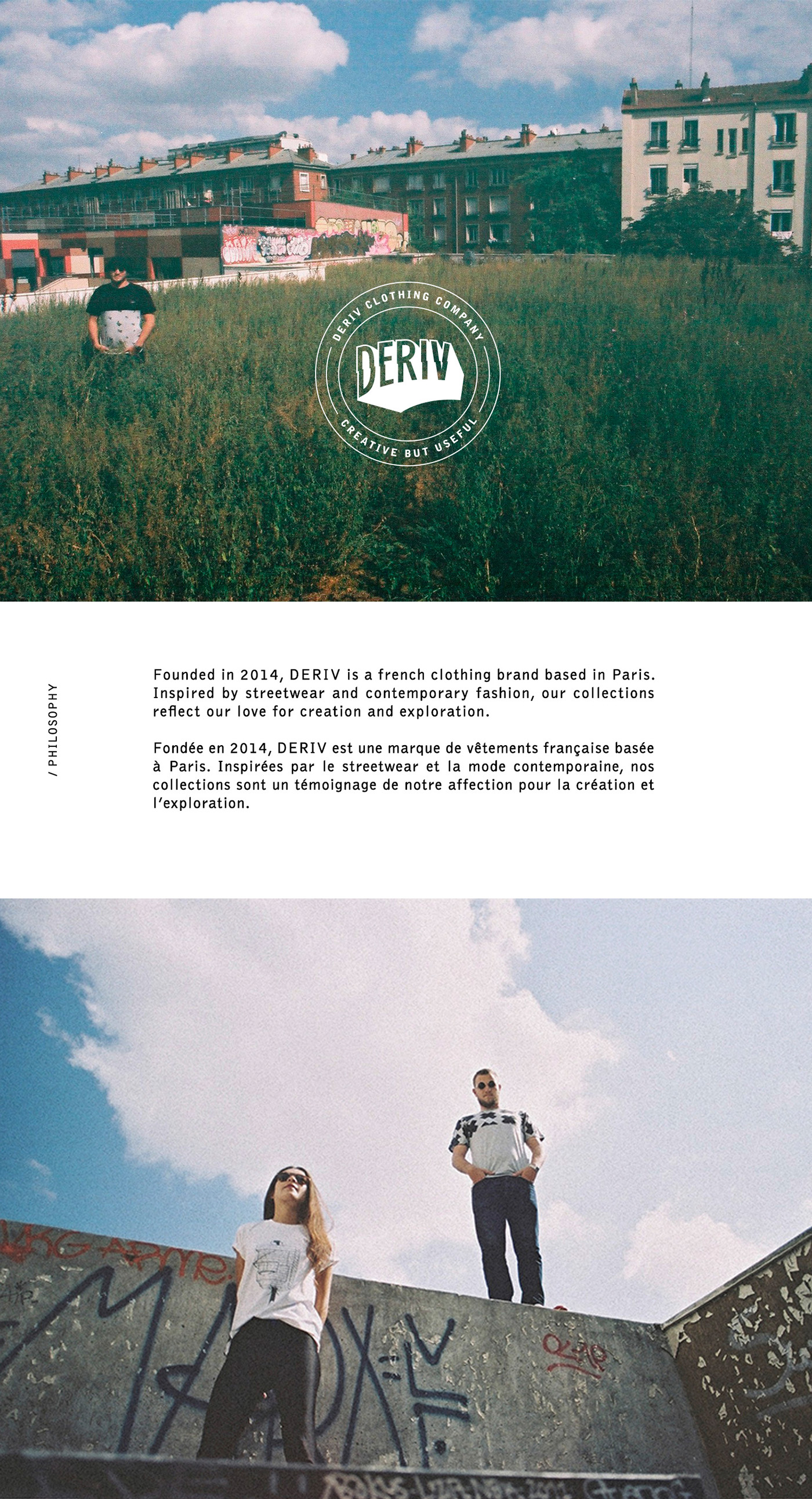 Deriv Clothing argentique direction artistique French brand clean minimalist modern photo 35mm