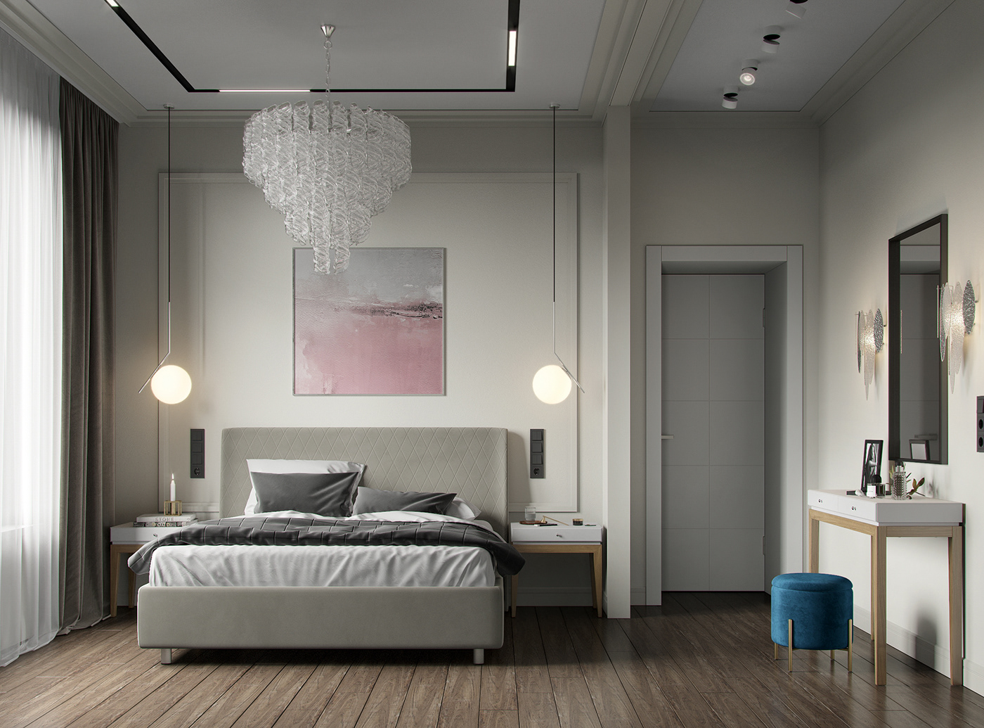 apartment art deco Saint-Petersburg architecture autodesk 3ds max corona renderer design Digital Art  interior design  Minimalism