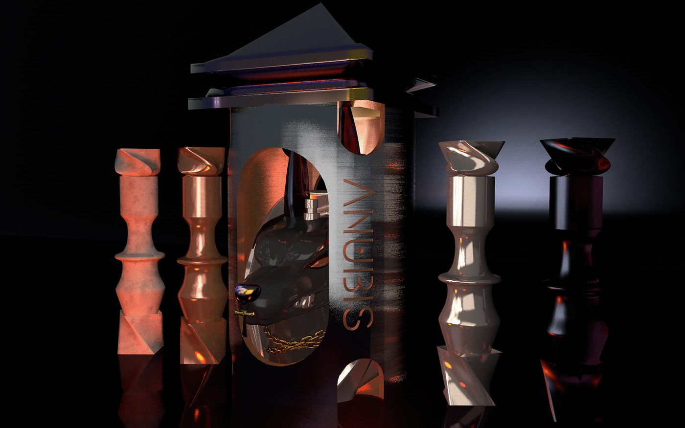 3D anubis cinema 4d design egypt maxon mythology Packaging parfum sculpting 