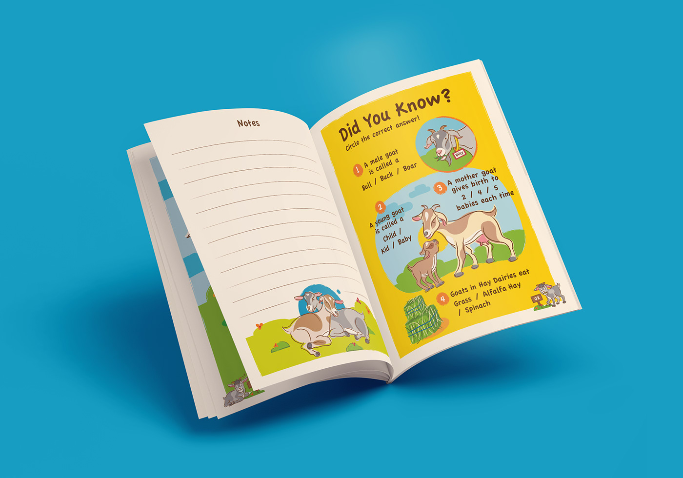 ILLUSTRATION  Character design  Kids activity book goat farm