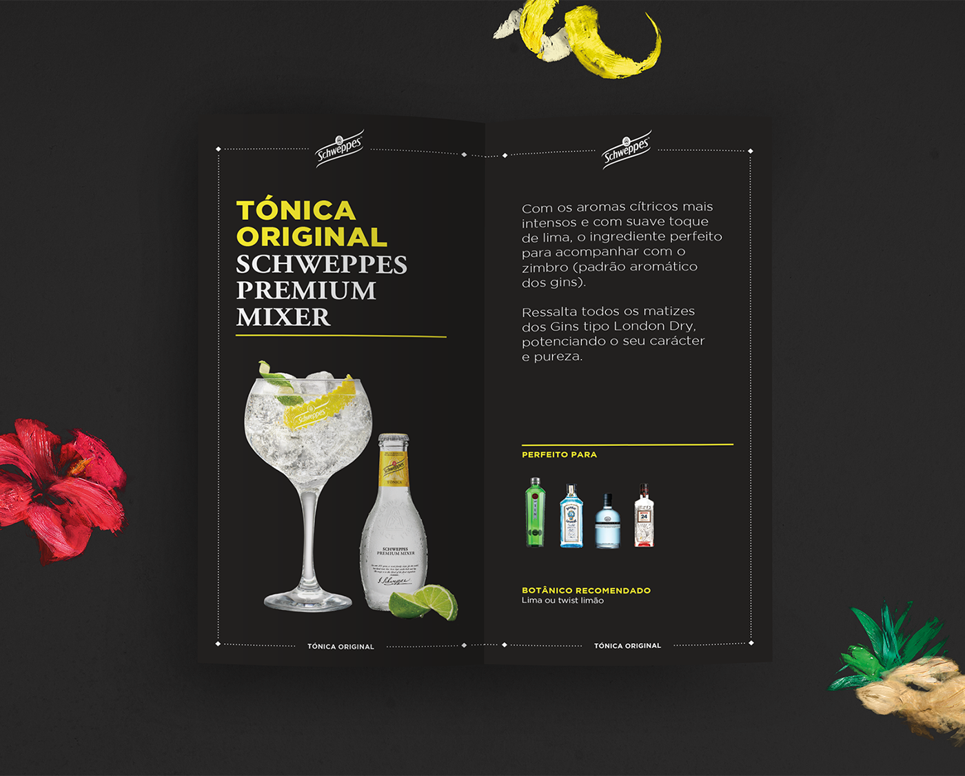 schweppes 3D graphic design  editorial design  print design  cocktail drink beverage flyer book