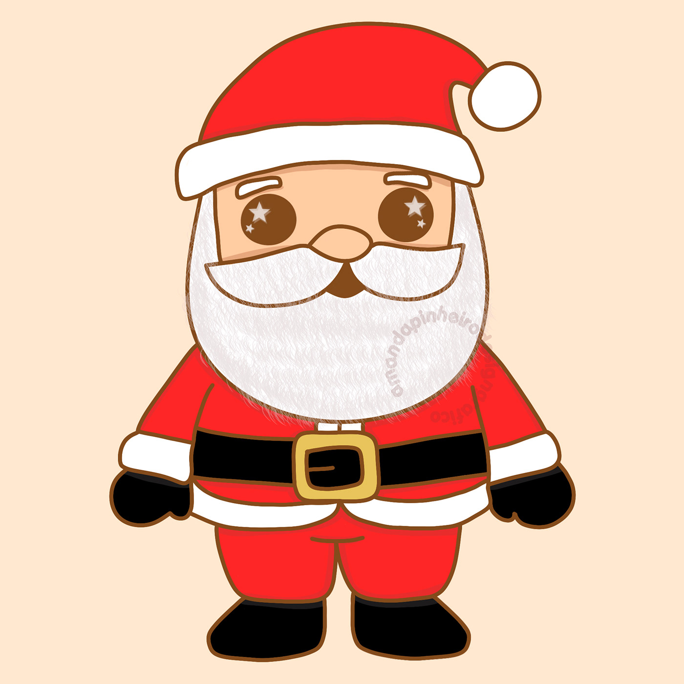 Drawing  Digital Art  ILLUSTRATION  vector Papai Noel natal Merry Christmas Santa Claus Christmas kawaii illustration