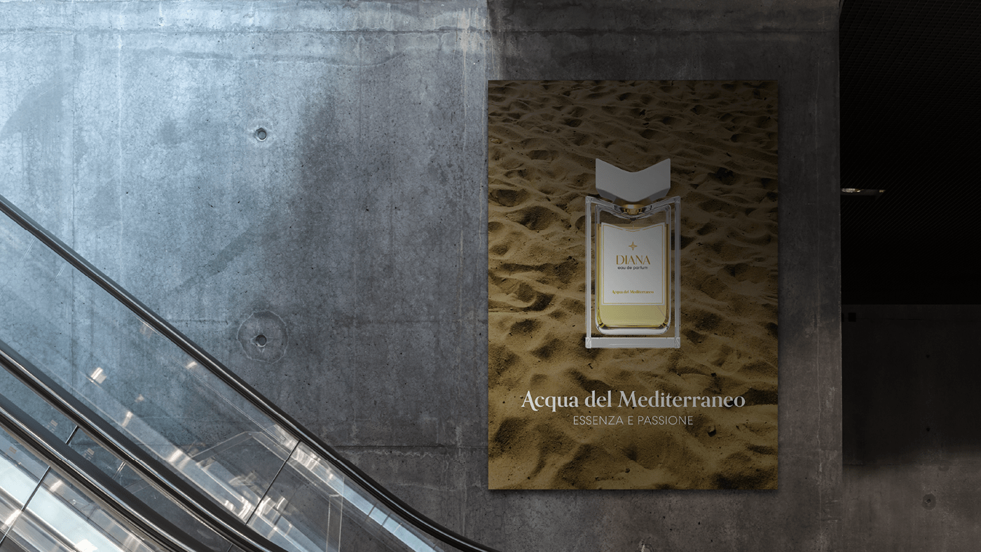 3d modeling Advertising  essenza mediterraneo parfum product design  Render amalfi concept Packaging