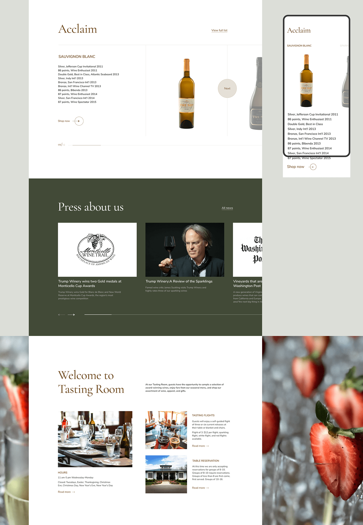 business corporate ui design user experience user interface ux Web Design  Website wedding winery