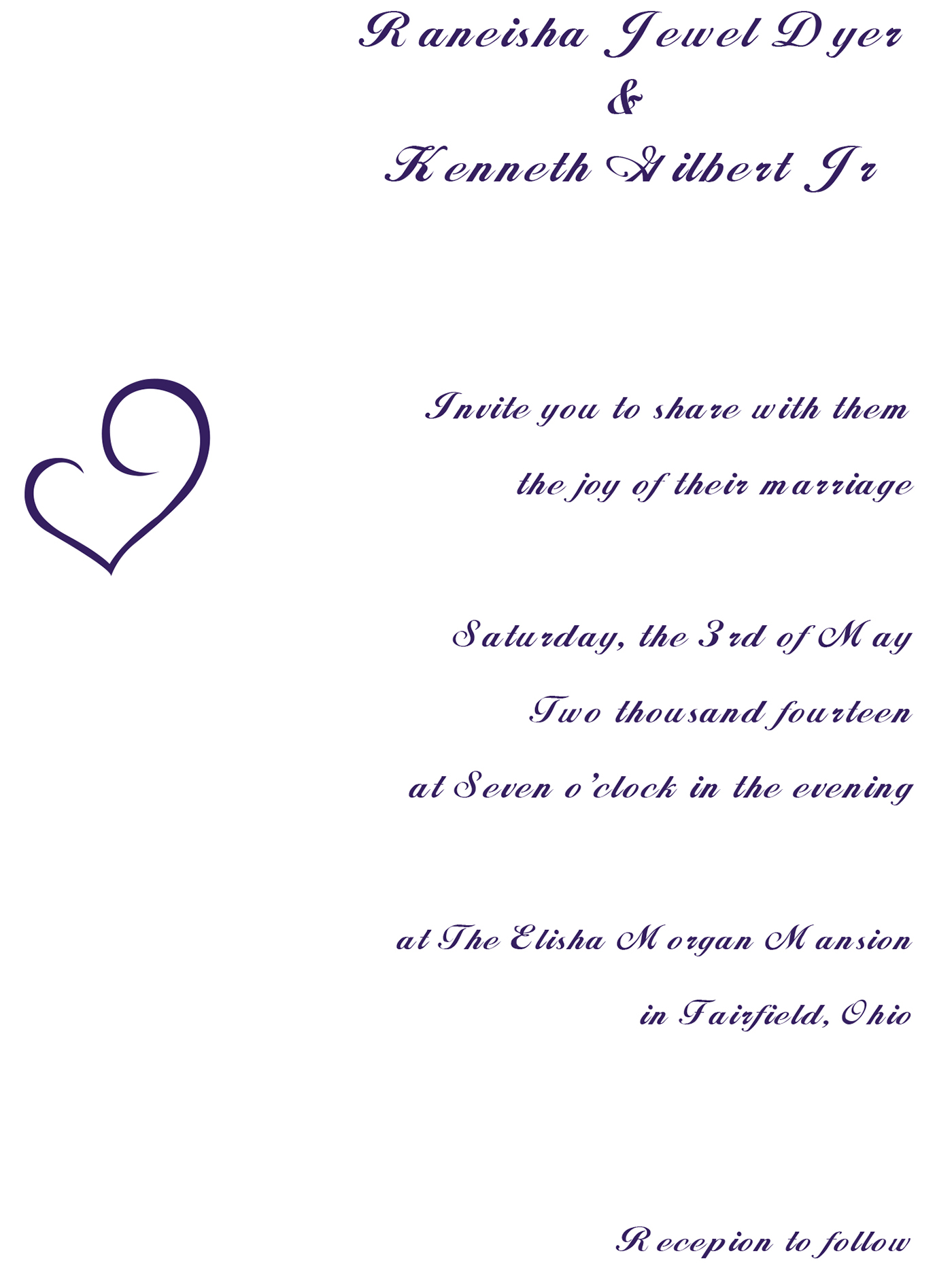 wedding Custom gilbert design purple cincinnati ohio river raneisha kenneth kenny Love marriage black Beautiful