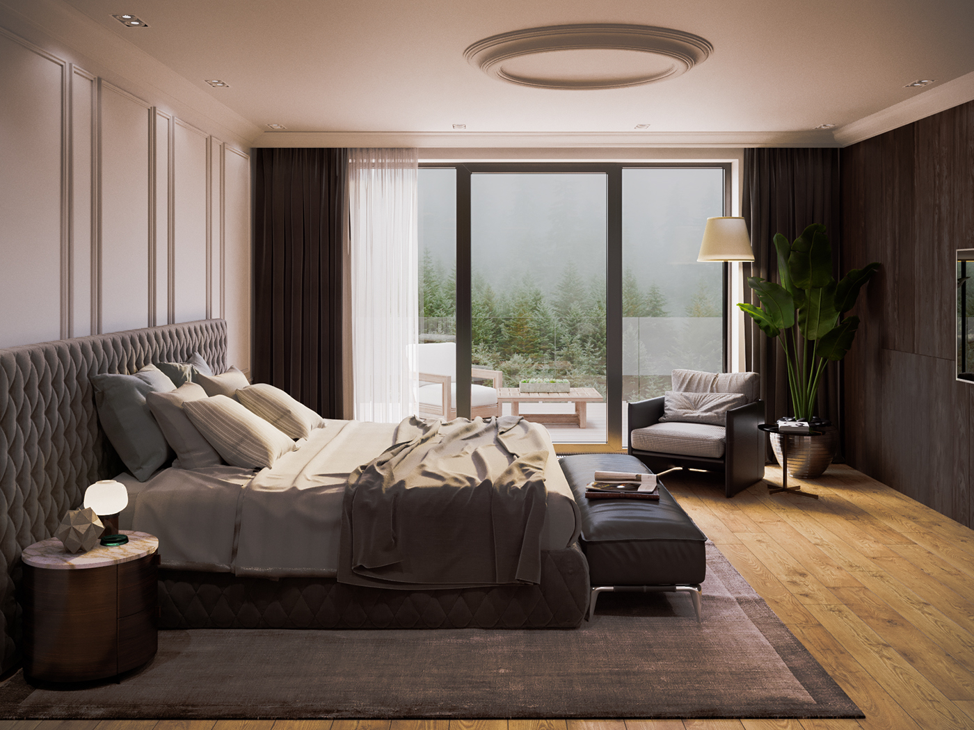 modern bedroom Classic forest relax Ambient