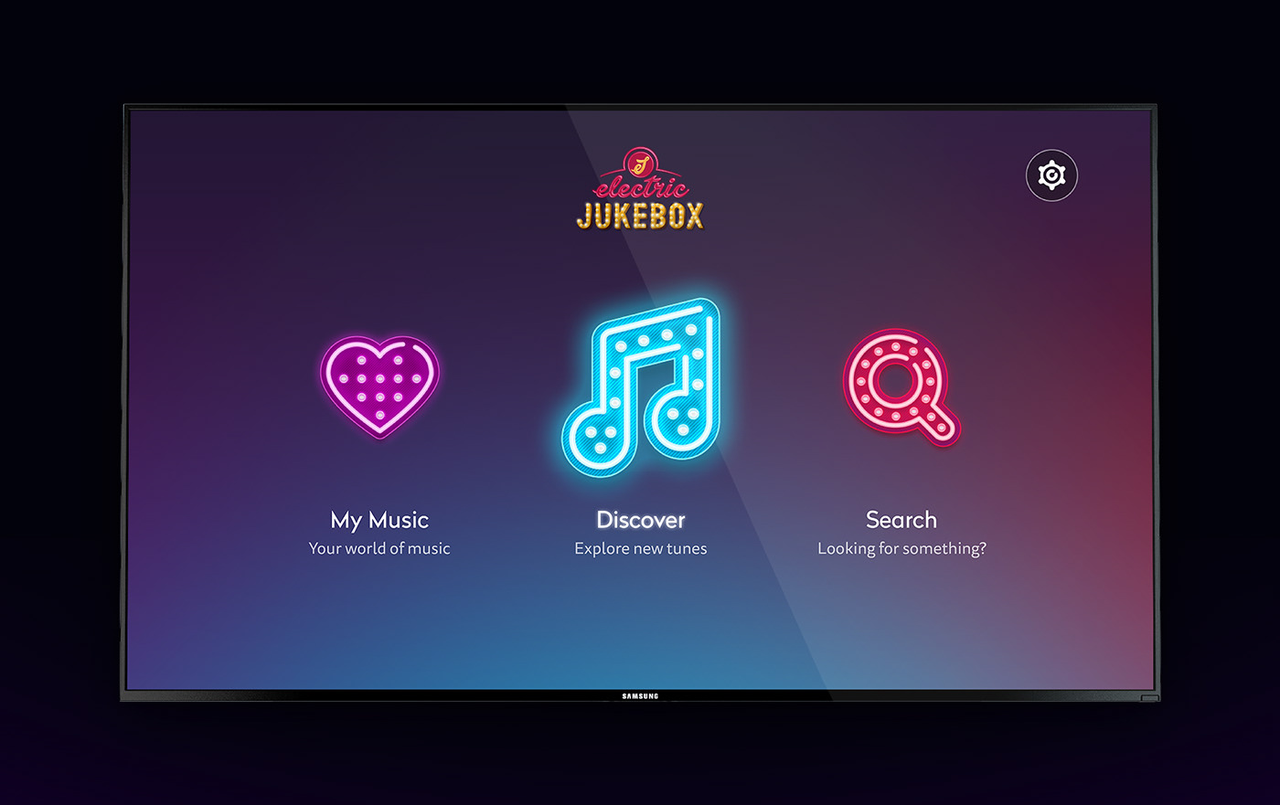 jukebox tv interface design interface design music app Music Player user interface design wireframes grid Application Design Interaction design 