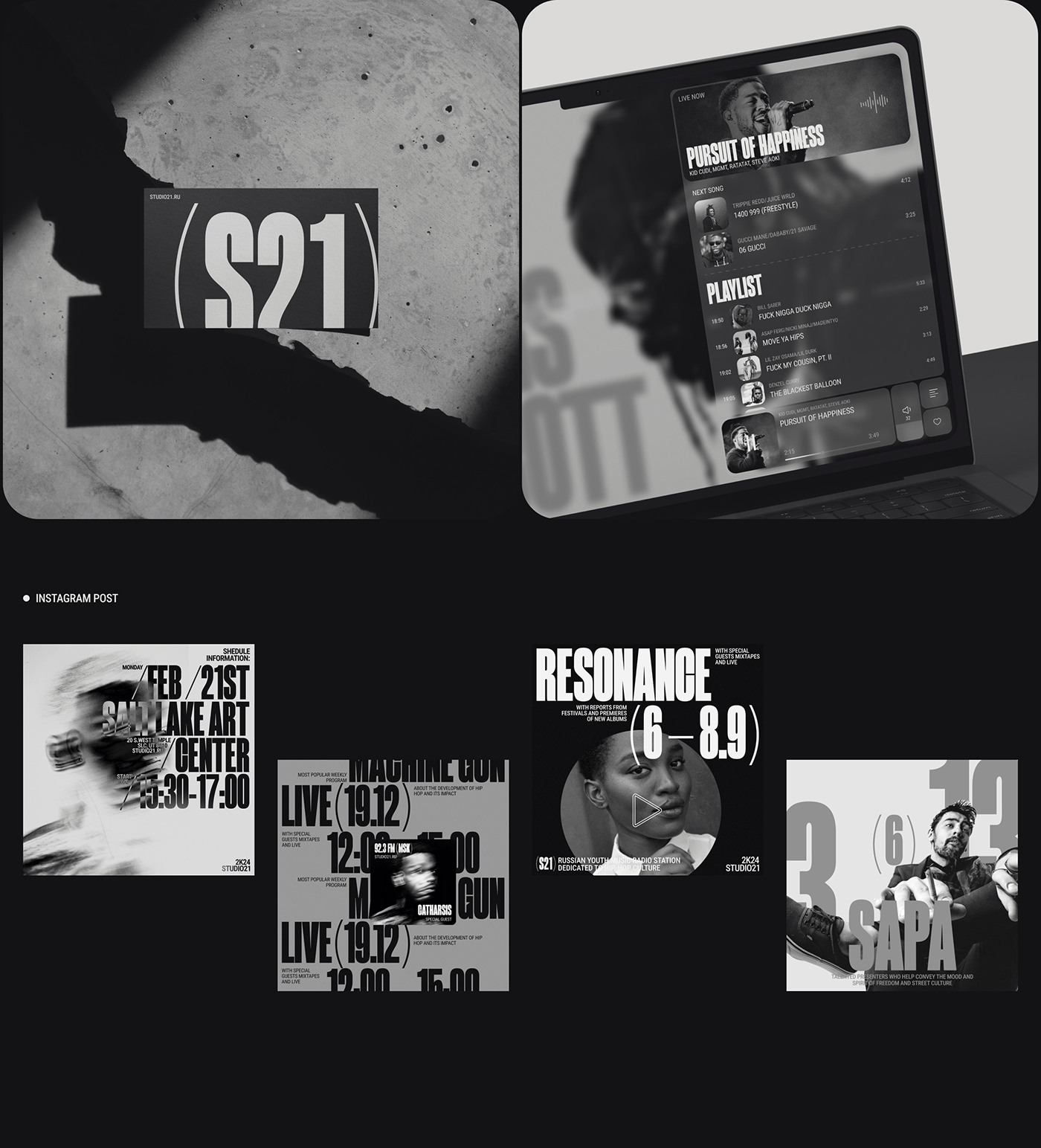 Website UI/UX Web Design  music hip hop Radio Website Design typography   brand identity rap