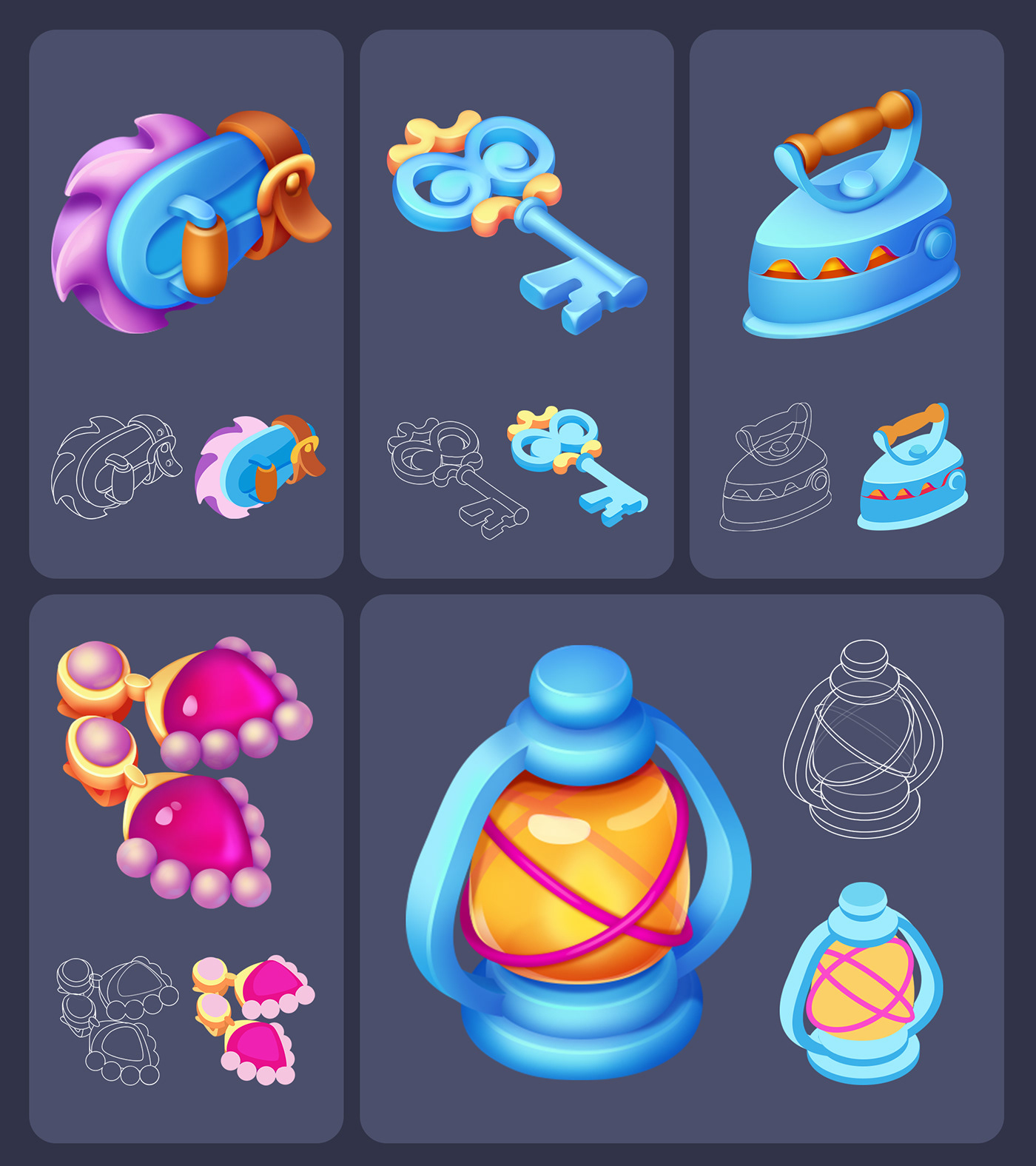 casual 2D Game Art Items game items