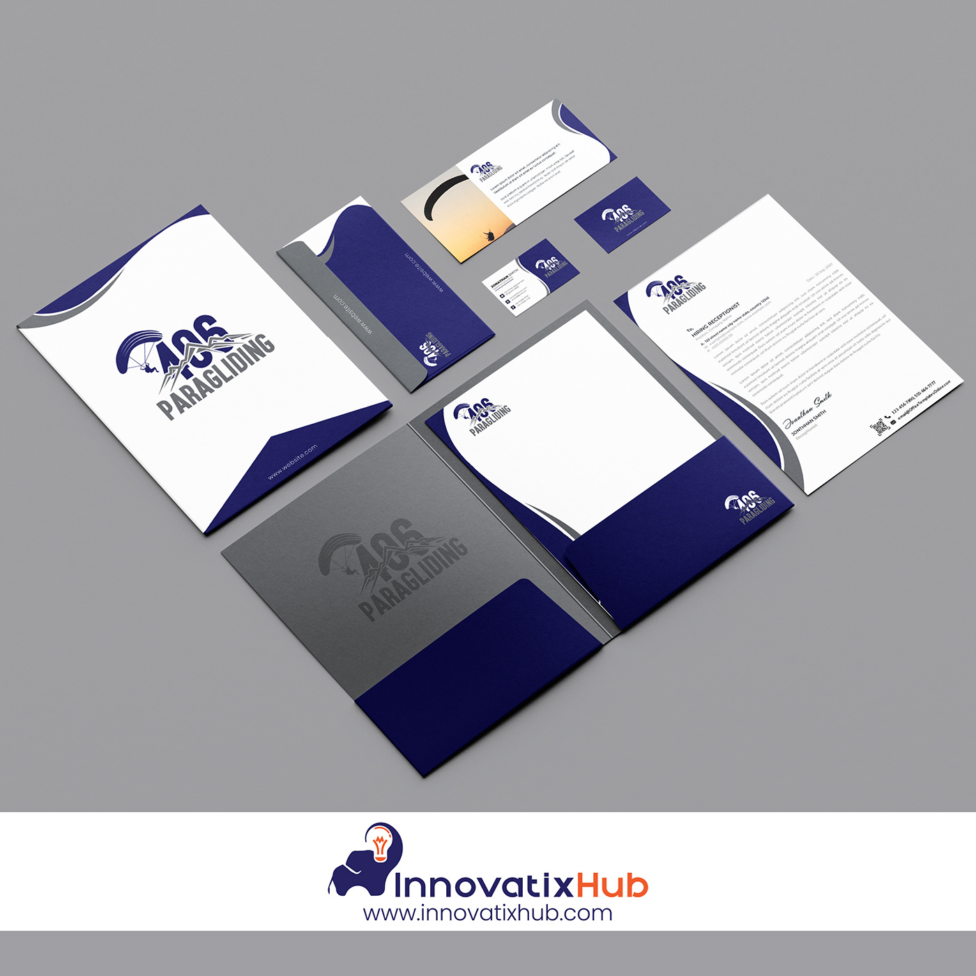 Soar above the competition with InnovatixHub's '406 Paragliding' logo design service!