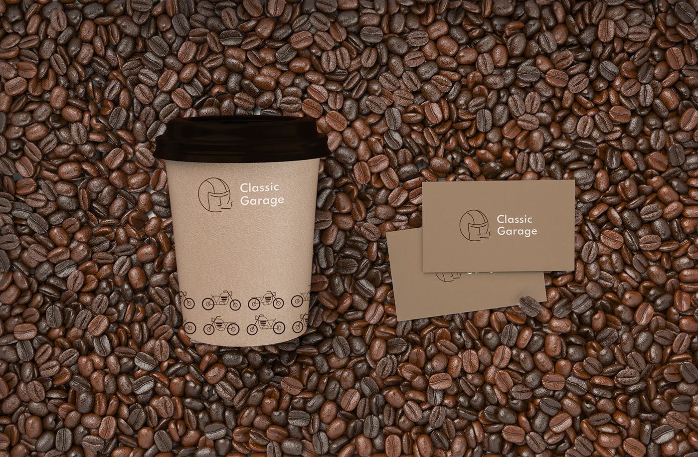 brand identity brown Coffee cofffee shop logo Motocycles shop