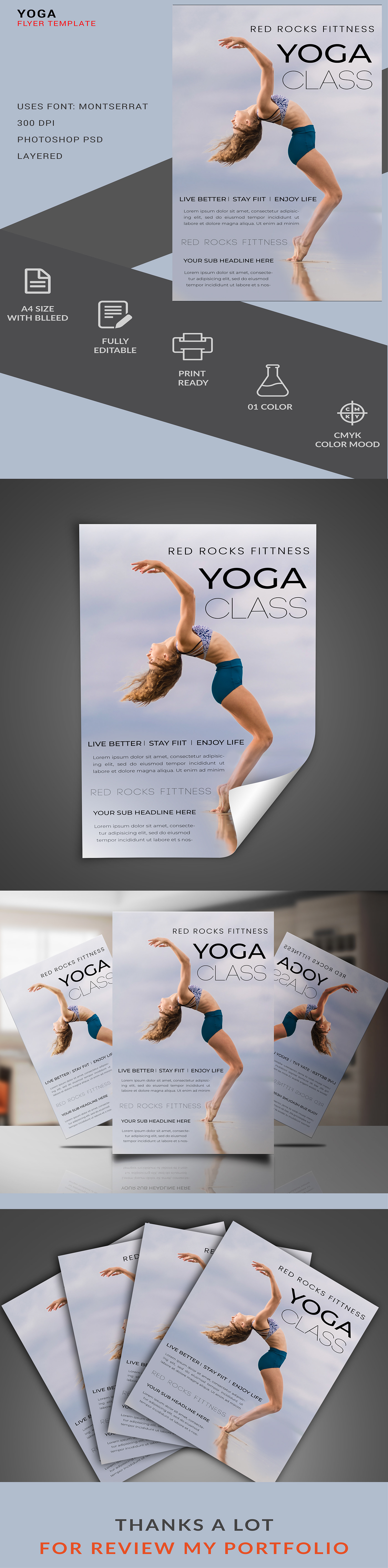Yoga flyer design sports gym Event corporate graphic