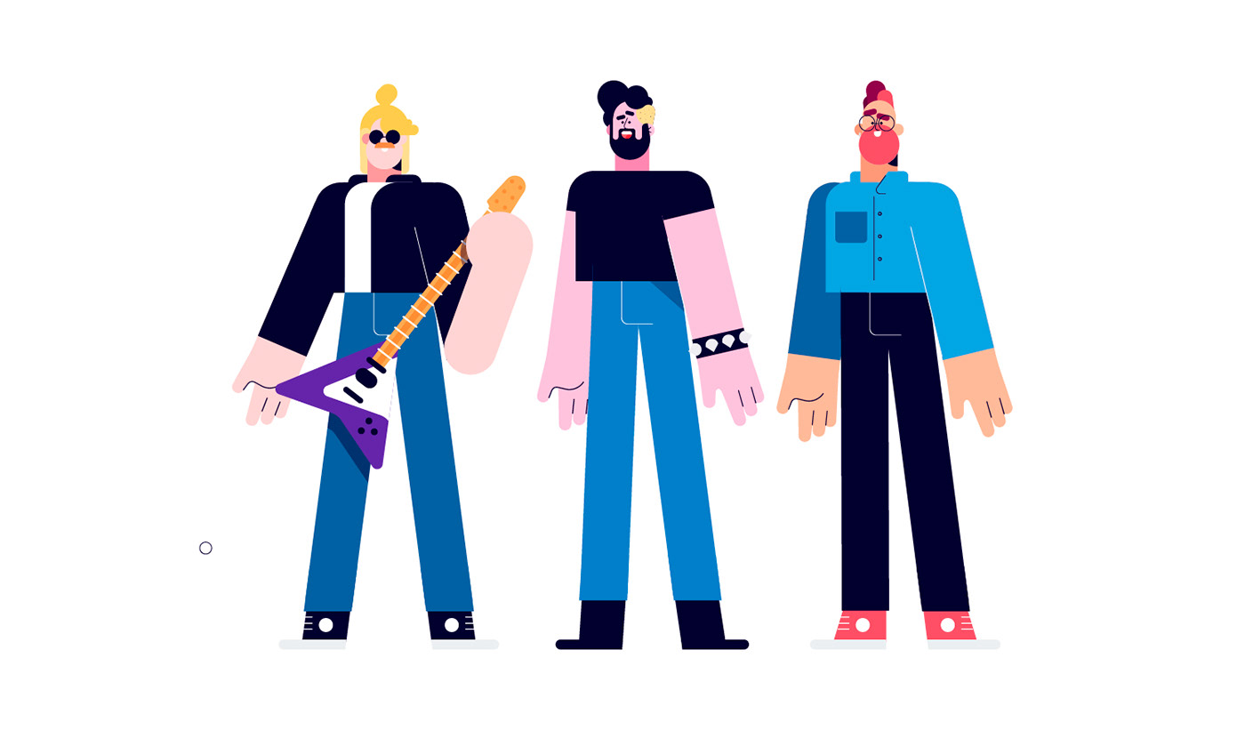 art characterdesign characters design guitar ILLUSTRATION  motion rock rockband