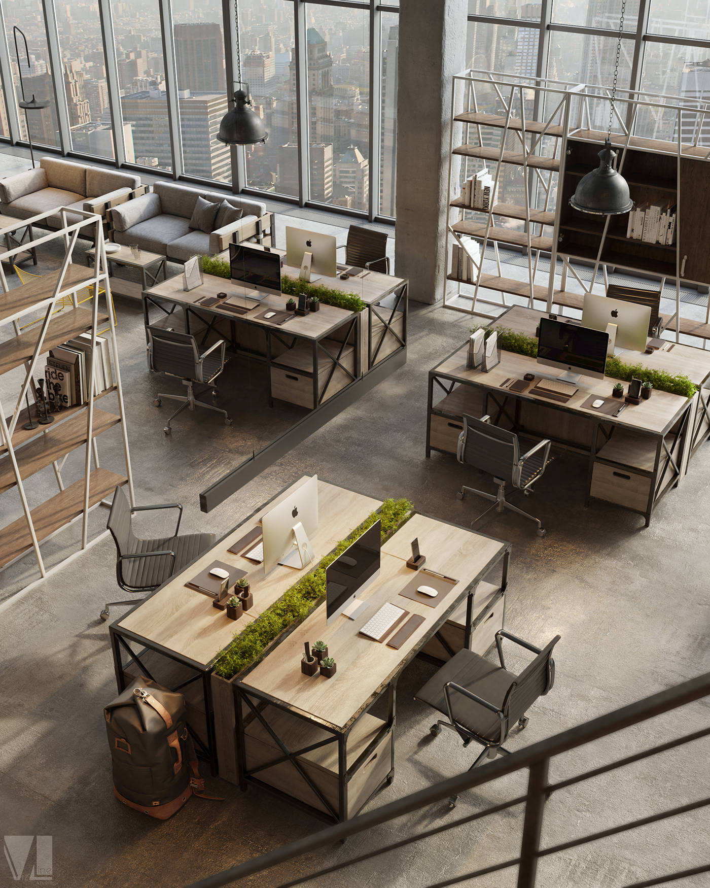 vizline LOFT interior design  3dmax CoronaRender  furniture design 