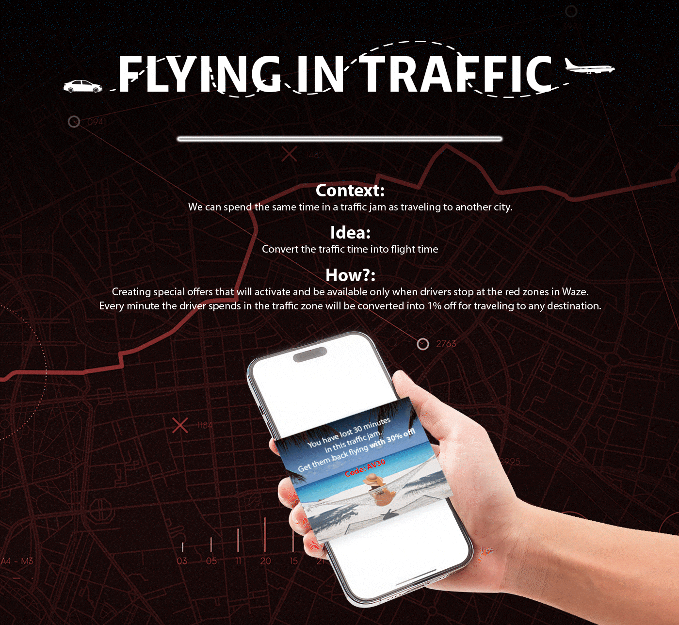 Advertising  marketing   airline airplane Travel traffic Waze campaign Avianca Fly